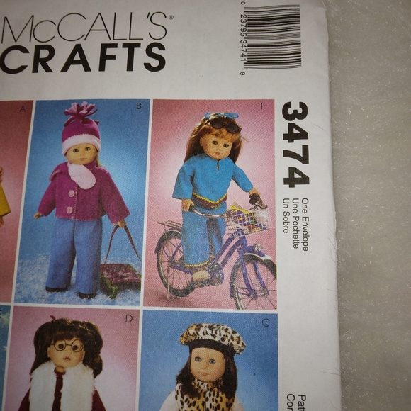 McCall's 3474 Fun Clothes for American Girl Doll & 18" dolls Tops, jackets, more - Picture 2 of 5